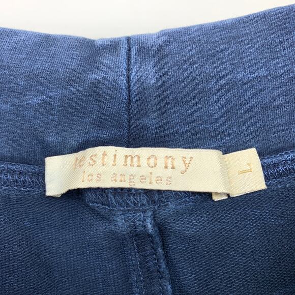Testimony Los Angeles Flare Leg Pants Womens Size L Washed Blue Pull On *READ - Picture 6 of 7
